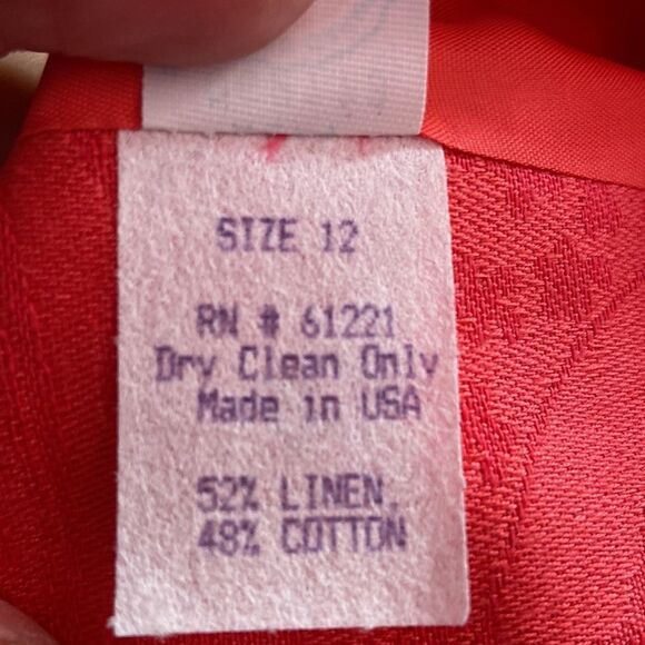 Daniel Barrett Adrian-Avery Red Button Down Jacket Women’s Size 12 - Picture 4 of 4